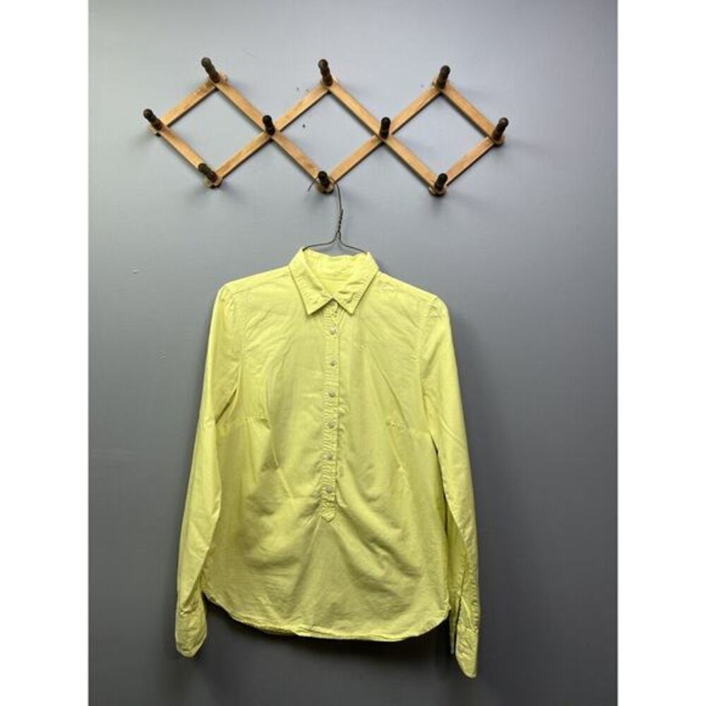 J Crew Popover Tunic Top Womens Size Extra Small Yellow Cotton XS Casual